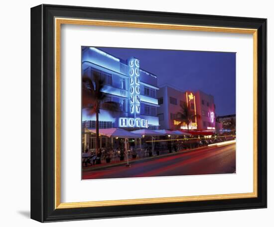 Evening on Ocean Drive, South Beach, Miami, Florida, USA-Robin Hill-Framed Photographic Print