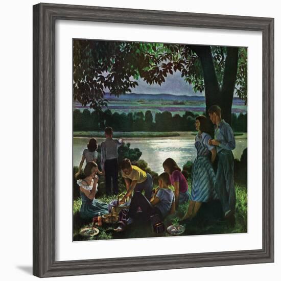 "Evening Picnic," June 4, 1949-John Falter-Framed Giclee Print