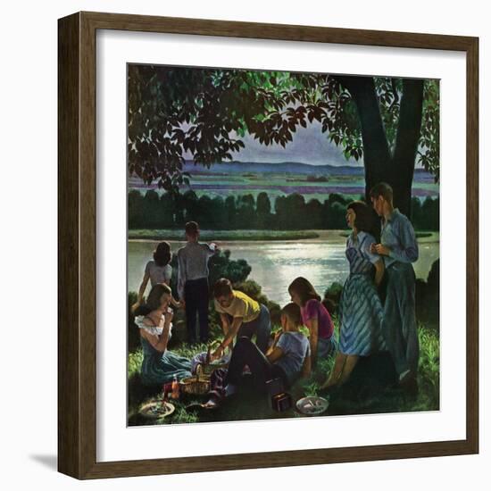 "Evening Picnic," June 4, 1949-John Falter-Framed Giclee Print