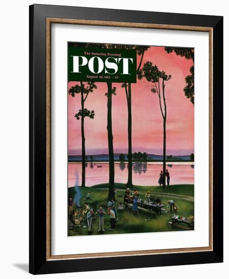 "Evening Picnic" Saturday Evening Post Cover, August 18, 1951-John Falter-Framed Giclee Print