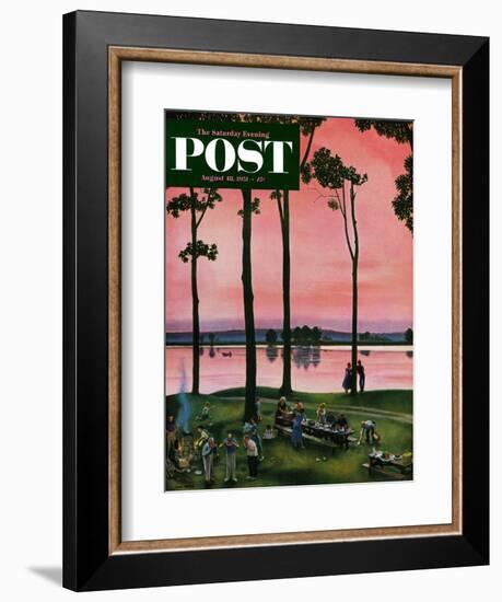 "Evening Picnic" Saturday Evening Post Cover, August 18, 1951-John Falter-Framed Giclee Print