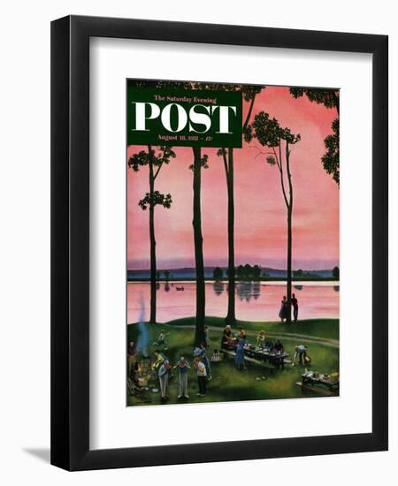 "Evening Picnic" Saturday Evening Post Cover, August 18, 1951-John Falter-Framed Giclee Print