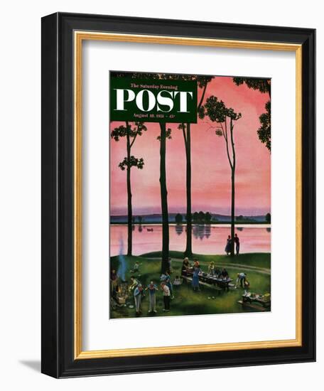 "Evening Picnic" Saturday Evening Post Cover, August 18, 1951-John Falter-Framed Giclee Print