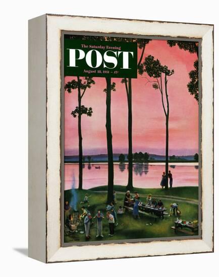 "Evening Picnic" Saturday Evening Post Cover, August 18, 1951-John Falter-Framed Premier Image Canvas