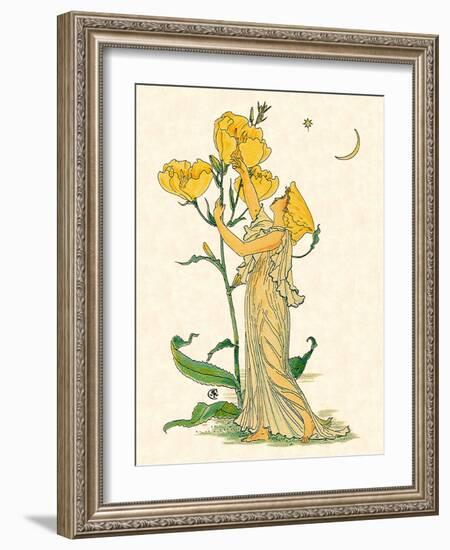 Evening Primrose Nymph, 1889-Walter Crane-Framed Giclee Print