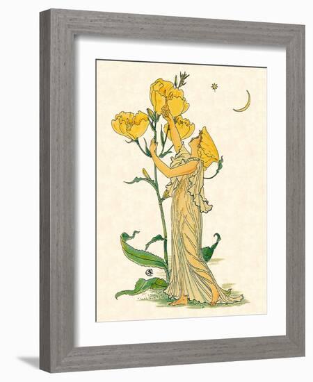 Evening Primrose Nymph, 1889-Walter Crane-Framed Giclee Print