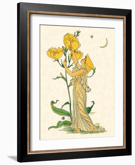 Evening Primrose Nymph, 1889-Walter Crane-Framed Giclee Print