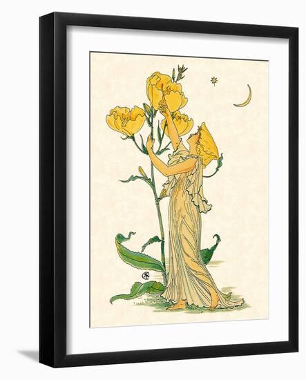 Evening Primrose Nymph, 1889-Walter Crane-Framed Giclee Print