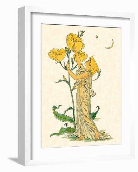 Evening Primrose Nymph, 1889-Walter Crane-Framed Giclee Print