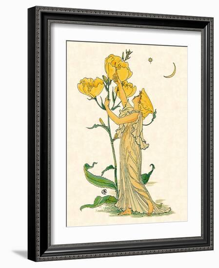 Evening Primrose Nymph, 1889-Walter Crane-Framed Giclee Print