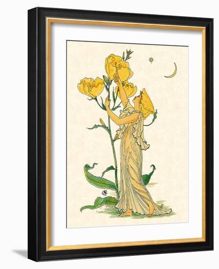 Evening Primrose Nymph, 1889-Walter Crane-Framed Giclee Print