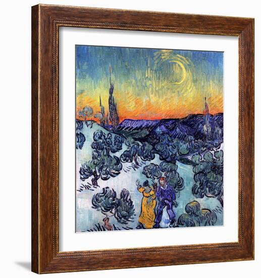 Evening Promenade-Vincent van Gogh-Framed Art Print