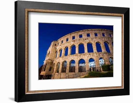 Evening, Pula Arena, Roman Amphitheater, constructed between 27 BC and 68 AD, Pula, Croatia, Europe-Richard Maschmeyer-Framed Photographic Print