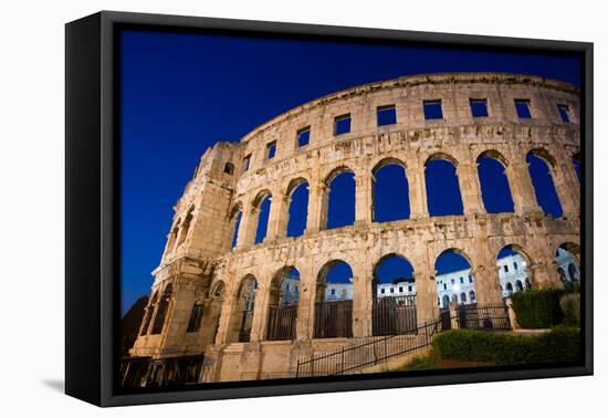 Evening, Pula Arena, Roman Amphitheater, constructed between 27 BC and 68 AD, Pula, Croatia, Europe-Richard Maschmeyer-Framed Premier Image Canvas