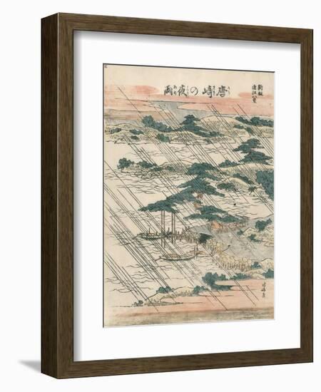 Evening Rain at Karasaki-Katsushika Hokusai-Framed Giclee Print