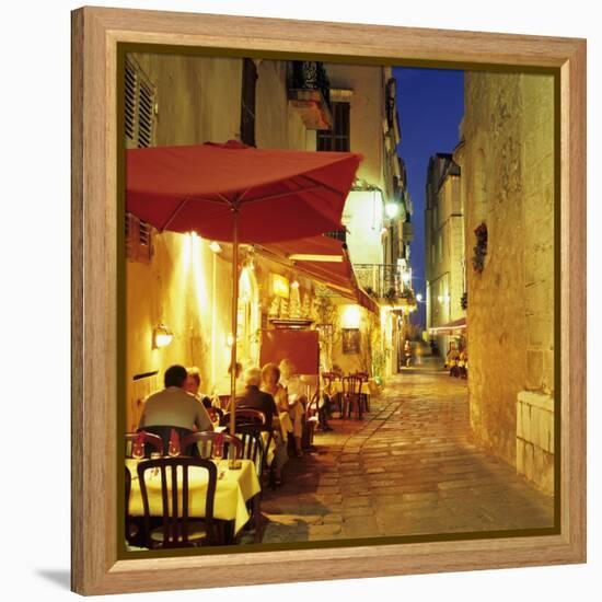 Evening Restaurant Scene in Haute Ville, Bonifacio, South Corsica, Corsica, France, Europe-Stuart Black-Framed Premier Image Canvas