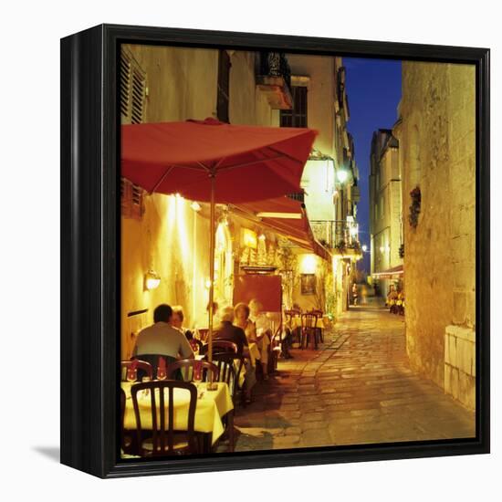 Evening Restaurant Scene in Haute Ville, Bonifacio, South Corsica, Corsica, France, Europe-Stuart Black-Framed Premier Image Canvas