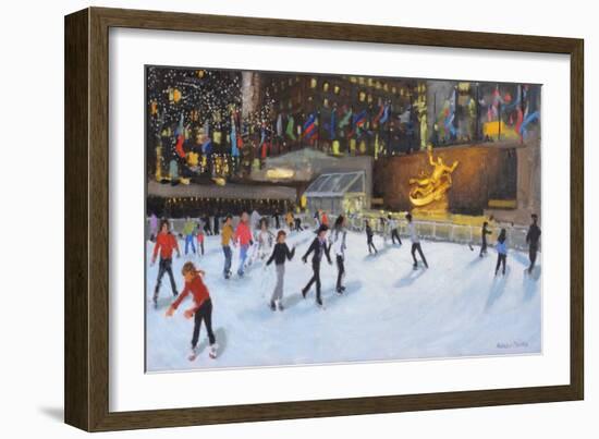 Evening, Rockerfeller Ice Rink, New York-Andrew Macara-Framed Giclee Print