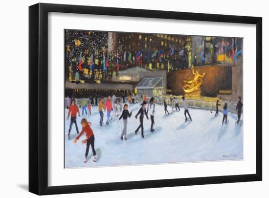 Evening, Rockerfeller Ice Rink, New York-Andrew Macara-Framed Giclee Print