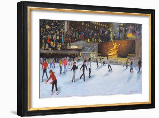 Evening, Rockerfeller Ice Rink, New York-Andrew Macara-Framed Giclee Print