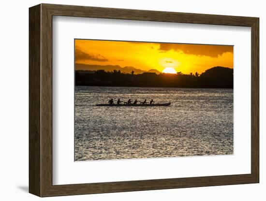 Evening Rowing in the Bay of Apia, Upolu, Samoa, South Pacific-Michael Runkel-Framed Photographic Print