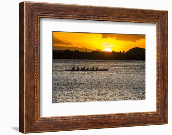 Evening Rowing in the Bay of Apia, Upolu, Samoa, South Pacific-Michael Runkel-Framed Photographic Print