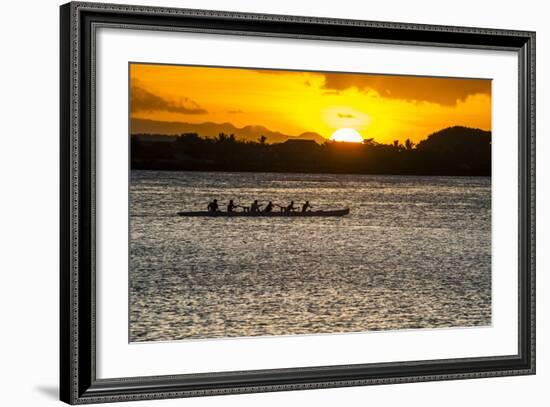 Evening Rowing in the Bay of Apia, Upolu, Samoa, South Pacific-Michael Runkel-Framed Photographic Print