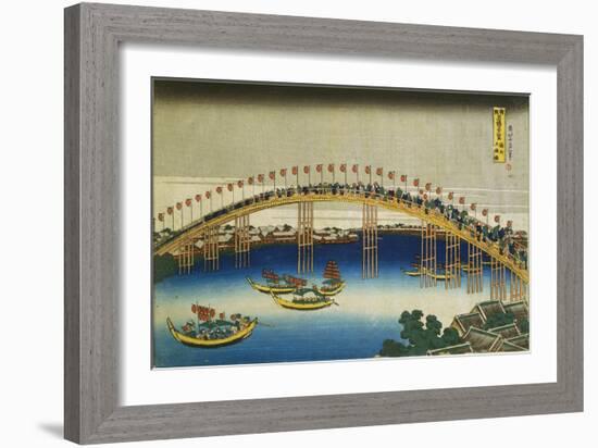 Evening Scene on the Occasion of the Festival of Lanterns-Katsushika Hokusai-Framed Giclee Print