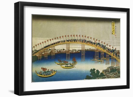 Evening Scene on the Occasion of the Festival of Lanterns-Katsushika Hokusai-Framed Giclee Print