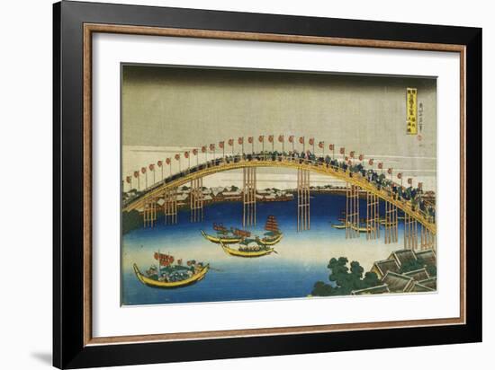 Evening Scene on the Occasion of the Festival of Lanterns-Katsushika Hokusai-Framed Giclee Print