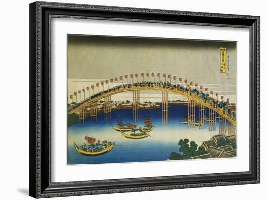 Evening Scene on the Occasion of the Festival of Lanterns-Katsushika Hokusai-Framed Giclee Print