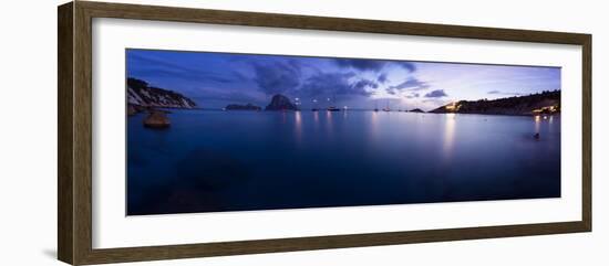 Evening Shot in Cala D'Hort with View to Isla De Es Vedra, Ibiza, Spain-Steve Simon-Framed Photographic Print