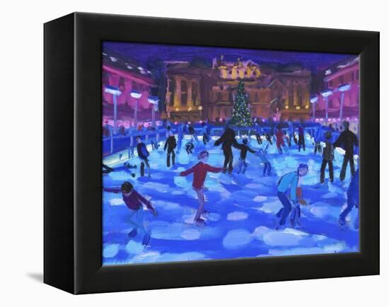 Evening skaters, Somerset House-Andrew Macara-Framed Premier Image Canvas