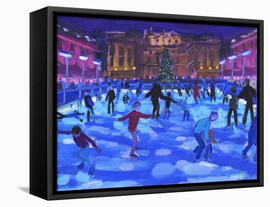 Evening skaters, Somerset House-Andrew Macara-Framed Premier Image Canvas