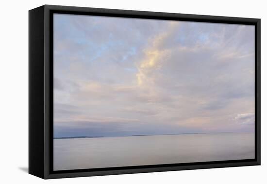 Evening sky over Lake Huron, Mackinaw City, Michigan-Alan Majchrowicz-Framed Premier Image Canvas