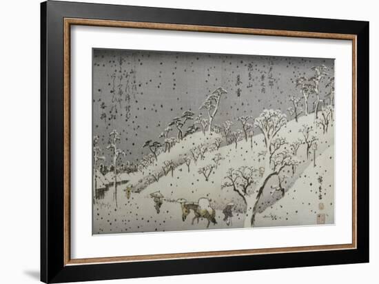 Evening Snow at Asuka Hill-Ando Hiroshige-Framed Giclee Print