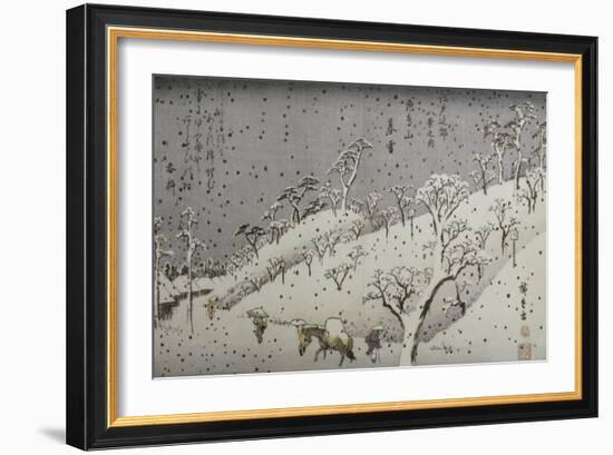 Evening Snow at Asuka Hill-Ando Hiroshige-Framed Giclee Print