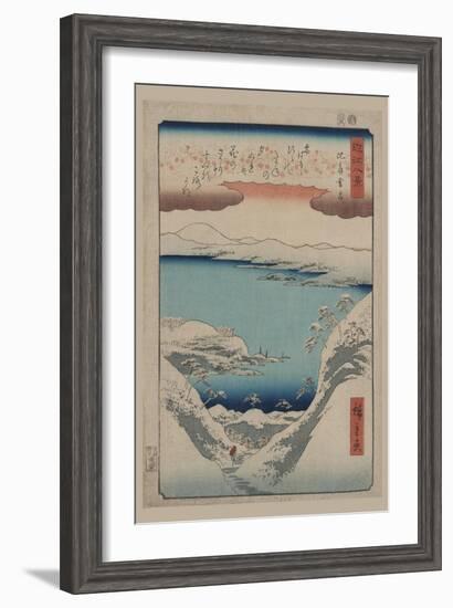 Evening Snow at Hira (Hira No Bosetsu)-Ando Hiroshige-Framed Art Print