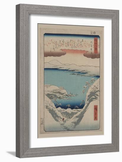 Evening Snow at Hira (Hira No Bosetsu)-Ando Hiroshige-Framed Art Print