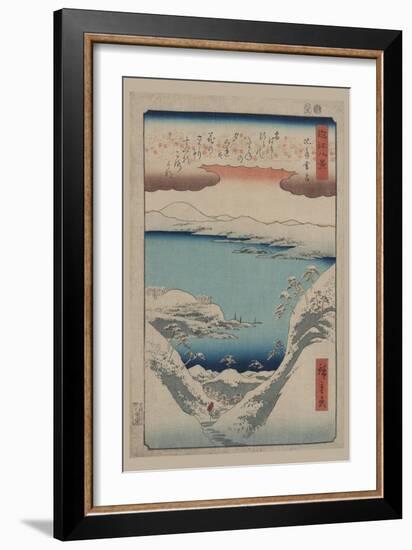 Evening Snow at Hira (Hira No Bosetsu)-Ando Hiroshige-Framed Art Print