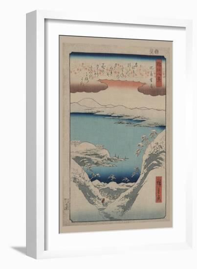 Evening Snow at Hira (Hira No Bosetsu)-Ando Hiroshige-Framed Art Print