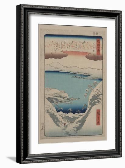 Evening Snow at Hira (Hira No Bosetsu)-Ando Hiroshige-Framed Art Print