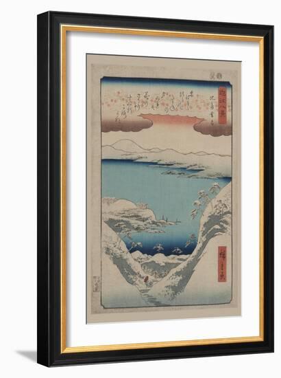 Evening Snow at Hira (Hira No Bosetsu)-Ando Hiroshige-Framed Art Print