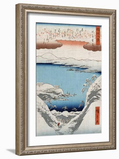 Evening Snow at Hira, Japanese Wood-Cut Print-Lantern Press-Framed Art Print