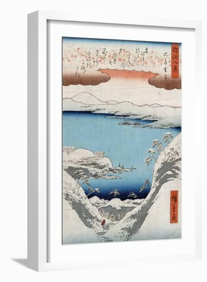 Evening Snow at Hira, Japanese Wood-Cut Print-Lantern Press-Framed Art Print
