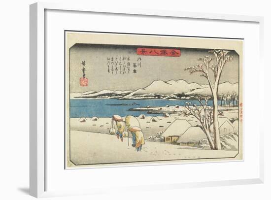 Evening Snow at Uchikawa, 1835-1836-Utagawa Hiroshige-Framed Giclee Print