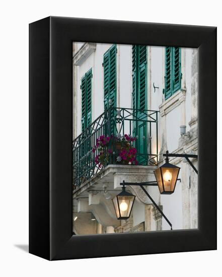 Evening Street Scene, Fiskardo, Kefalonia, Ionian Islands, Greece-Walter Bibikow-Framed Premier Image Canvas