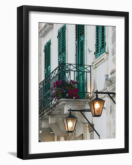 Evening Street Scene, Fiskardo, Kefalonia, Ionian Islands, Greece-Walter Bibikow-Framed Photographic Print