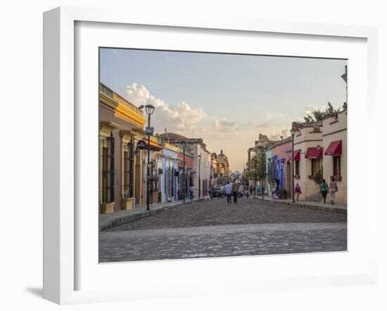 Evening street scene, Oaxaca, Mexico, North America-Melissa Kuhnell-Framed Photographic Print