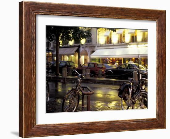 Evening Street Scene with Bicycles, Paris, France-Michele Molinari-Framed Photographic Print